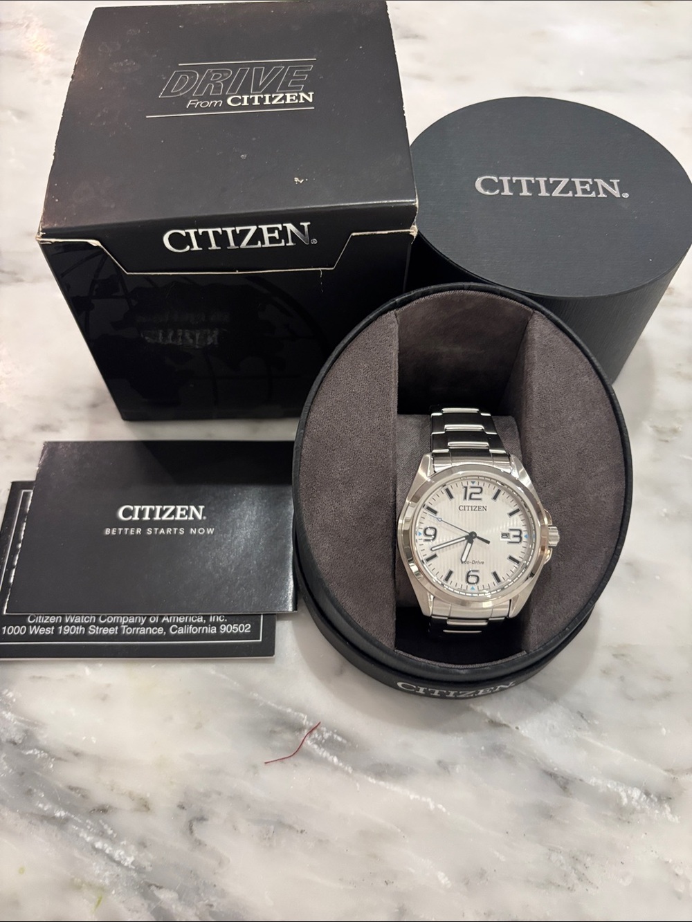 Citizen Silver Stainless Steel Men's Watch with White Dial